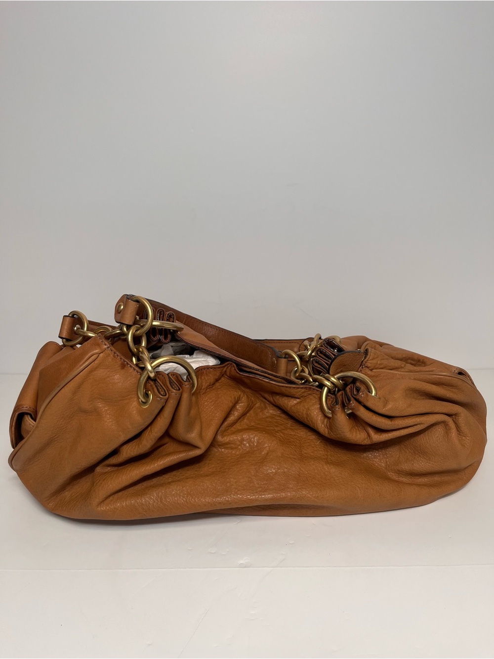 Classic Cognac Leather Shoulder Bag